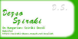 dezso sziraki business card