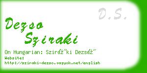 dezso sziraki business card